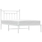 vidaXL Cadre de lit métal sans matelas et tête de lit blanc 100x190 cm