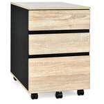 Caisson de bureau rangement bureau sur roulettes 3 tiroir pour feuilles A4 lettre légal dossiers et documents 53 x 39 x 58 cm 20_0005122