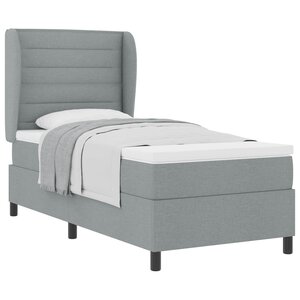 vidaXL Lit à ressorts avec matelas Gris clair 80 x 200 cm tissu