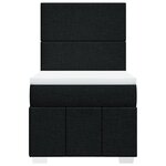 vidaXL Sommier à lattes de lit avec matelas Noir 90x200 cm Tissu