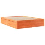vidaXL Lit avec matelas cire marron 160x200 cm bois de pin massif