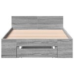 vidaXL Cadre de lit avec tiroir sans matelas sonoma gris 100x200 cm