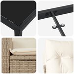 vidaXL Ensemble de salle à manger pour jardin 7 Pièces Beige polyrotin