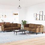vidaXL Ensemble de canapés 2 Pièces marron velours
