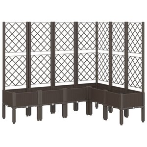 vidaXL Jardinière avec treillis marron 160x120x142 cm PP