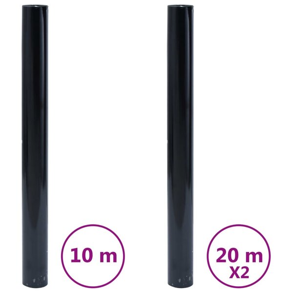 vidaXL Films pour fenêtre 3 Pièces statique dépoli noir PVC