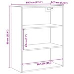 vidaXL Armoire murale suspendue chêne artisanal 69 5x32 5x90 cm