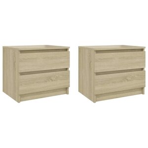 vidaXL Tables de chevet 2Pièces chêne sonoma 50x39x43 5cm bois ingénierie