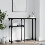 vidaXL Table console noir 90x22 5x75 cm bois d'ingénierie