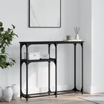 vidaXL Table console noir 90x22 5x75 cm bois d'ingénierie