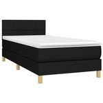 vidaXL Sommier à lattes de lit avec matelas Noir 100x200 cm Tissu