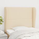 vidaXL Tête de lit avec oreilles Crème 83x23x118/128 cm Tissu