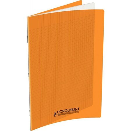 Cahier 96 pages seyès 90 g  couverture polypropylène orange  format 24 x 32 cm CONQUERANT