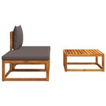 vidaXL Salon de jardin avec coussins 3 Pièces bois massif d'acacia