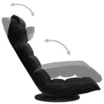 vidaXL Chaise de sol pivotante Noir Velours