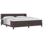 vidaXL Lit à ressorts avec matelas Marron foncé 200 x 200 cm tissu