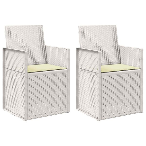 vidaXL Chaises de jardin salle à manger 2 Pièces Blanc et crème PP