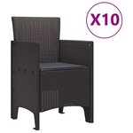 vidaXL Ensemble de salle à manger pour jardin 11 Pièces Marron
