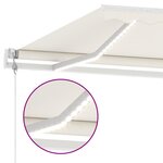 vidaXL Auvent automatique avec capteur de vent et LED 600x300 cm Crème