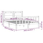 vidaXL Cadre de lit avec tête de lit 160x200 cm bois massif