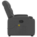 vidaXL Fauteuil de massage inclinable Gris foncé Tissu