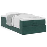 vidaXL Cadre de lit ottoman avec matelas vert foncé 90x200 cm velours