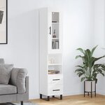 vidaXL Buffet haut Blanc 34 5x34x180 cm Bois d'ingénierie