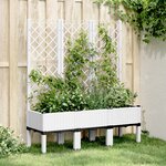 vidaXL Jardinière avec treillis blanc 120x40x142 cm PP