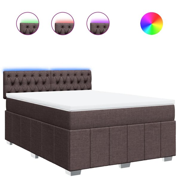 vidaXL Sommier à lattes de lit avec matelas Marron foncé 160x200 cm
