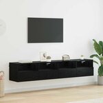 vidaXL Meubles TV muraux 2 Pièces Chêne noir 80 x 30 x 30 cm