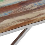 vidaXL Table basse argenté inox et bois de récupération massif