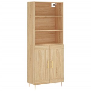 vidaXL Buffet haut Chêne sonoma 69 5x34x180 cm Bois d'ingénierie