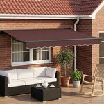 vidaXL Cadre de store manuel avec LEDs Marron et anthracite 3 5 x 2 m