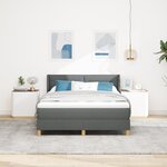 vidaXL Lit à ressorts avec matelas gris foncé 140x190 cm en tissu