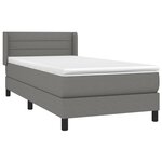 vidaXL Sommier à lattes de lit avec matelas Gris foncé 100x200cm Tissu