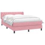 vidaXL Sommier à lattes de lit avec matelas rose 160x220 cm velours