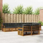 vidaXL Ensemble de canapés d'extérieur 8 Pièces Naturel et Anthracite