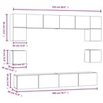 vidaXL Ensemble de meubles TV 8 Pièces Sonoma gris Bois d'ingénierie