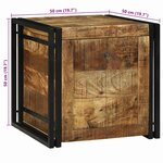 vidaXL Boîte de rangement 50 x 50 x 50 cm - Bois de manguier