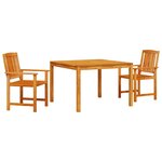 vidaXL Ensemble de salle à manger pour jardin 3 pc Marron