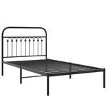 vidaXL Cadre de lit métal sans matelas avec tête de lit noir 100x190cm