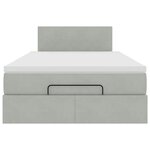 vidaXL Cadre de lit ottoman et matelas gris clair 120x200 cm velours
