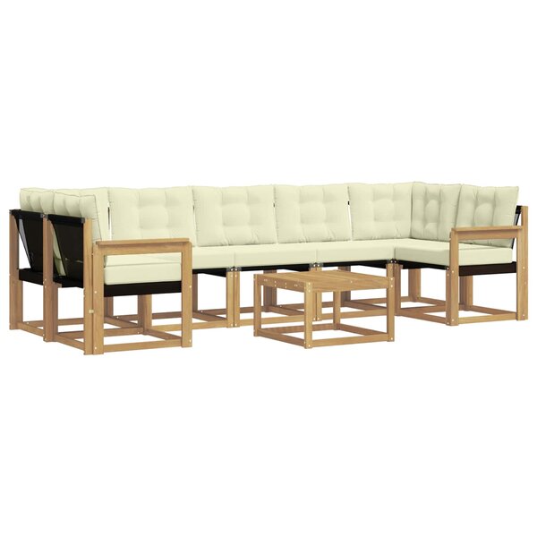 vidaXL Ensemble de canapés d'extérieur 8 Pièces Blanc et crème