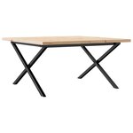 vidaXL Table basse cadre en X 80x80x45 5cm bois de pin massif et fonte