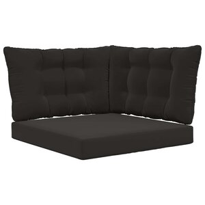 vidaXL Coussin de canapé d'extérieur 3 Pièces Noir Polyester