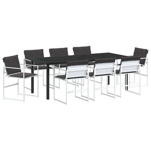 vidaXL Ensemble de salle à manger pour jardin 9 Pièces Blanc