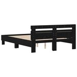 vidaXL Cadre de lit Chêne noir 140 x 190 cm Bois d'ingénierie
