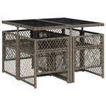 vidaXL Ensemble à manger de jardin 5 Pièces coussins gris résine tressée