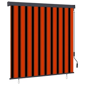 vidaXL Store enrouleur avec des rideaux Orange et marron 180 x 250 cm