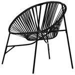 vidaXL Chaise œuf de jardin noir résine tressée